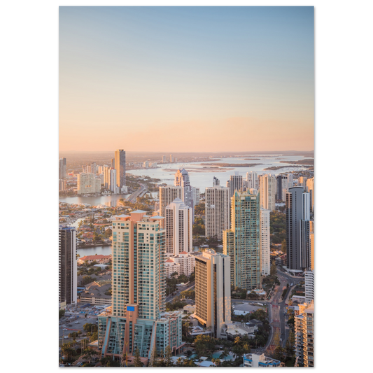 Queensland Gold Coast Skyline Sunset Photo Poster
