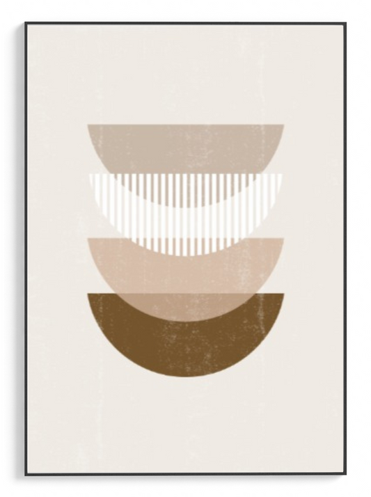 Neutral Shapes Abstract 1 Poster